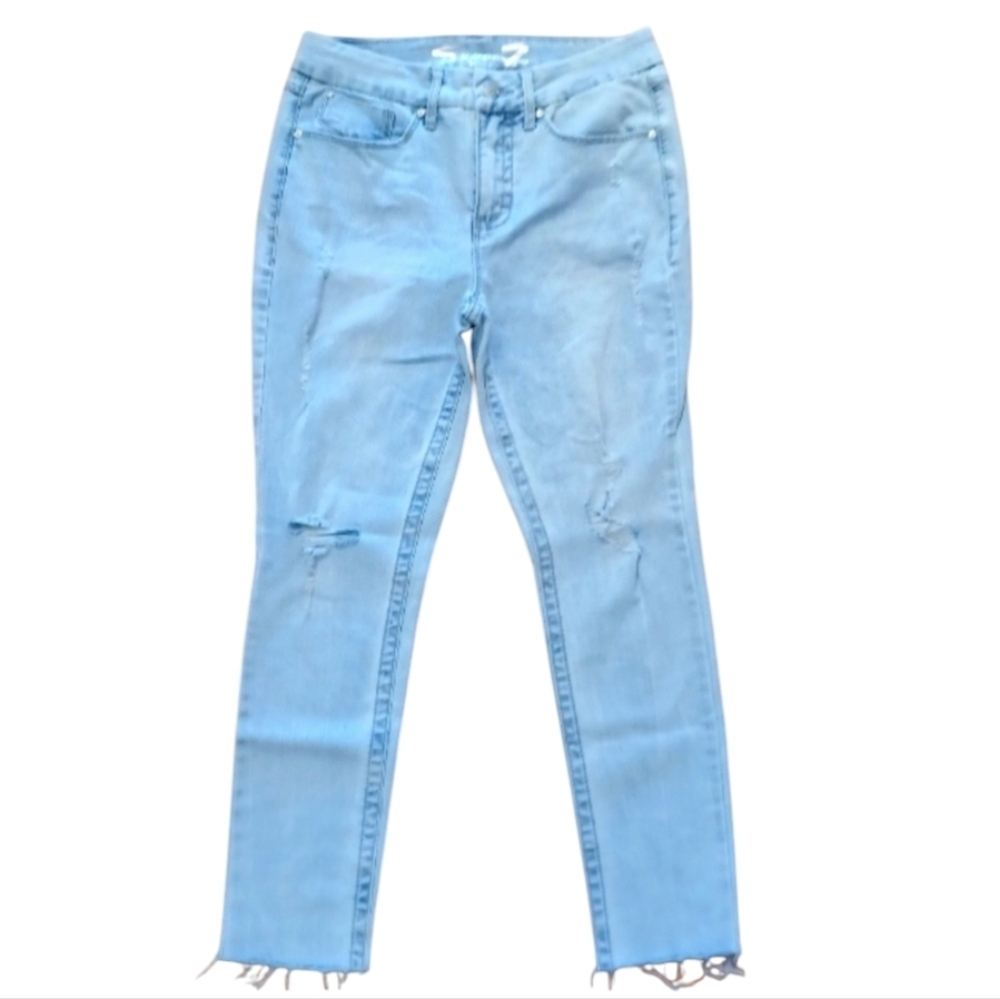 Seven7 Women's High Rise Jeans - Light Blue